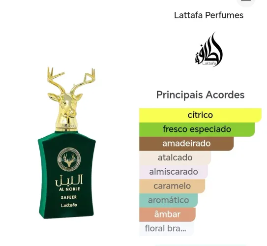 Perfume safer AL noble da Lattafa original decante 5ml