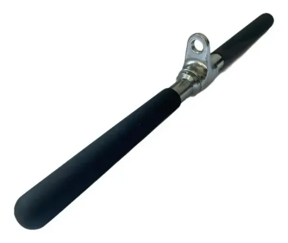 Puxador Barra Pulley Tríceps Cromada C/ Giro Emborrachada