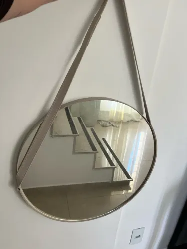 ESPELHO REDONDO DECORATIVO COM ALÇA