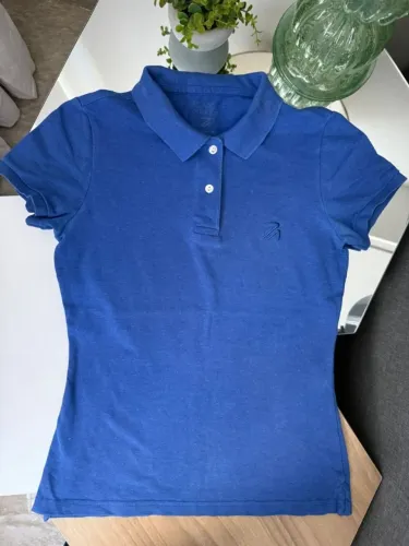 camisa polo ricardo almeida azul piquet tamanho 36 veste PP - P