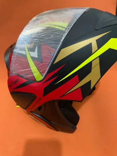 Capacete Moto - Sport - Preto, Amarelo, Vermelho e Azul - Novo