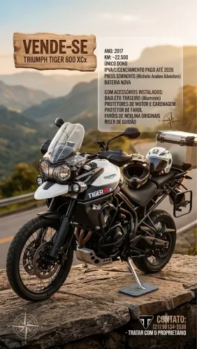 Tiger XCx 800 2017 - 22.500 kms - único dono
