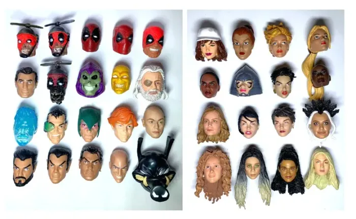 Marvel Legends Motuc Power Rangers Wwe Gi Joe Classified e outros 1:12 heads Diversas 50
