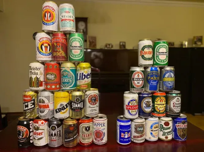 Latinhas de Cerveja Importadas antigas, para coleção Coleção exclusiva de latinhas de cerv