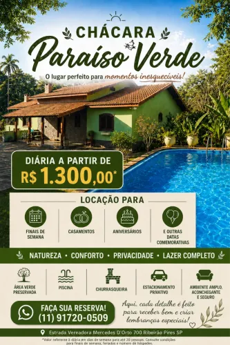 Aluguel de Chácara em Ribeirão Pires | 3 Suítes, Churrasqueira e Piscina