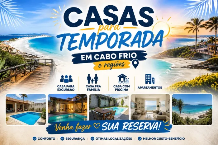 CASAS E APARTAMENTOS PARA TEMPORADA