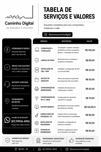 Suporte técnico e atendimento à distância de informática 