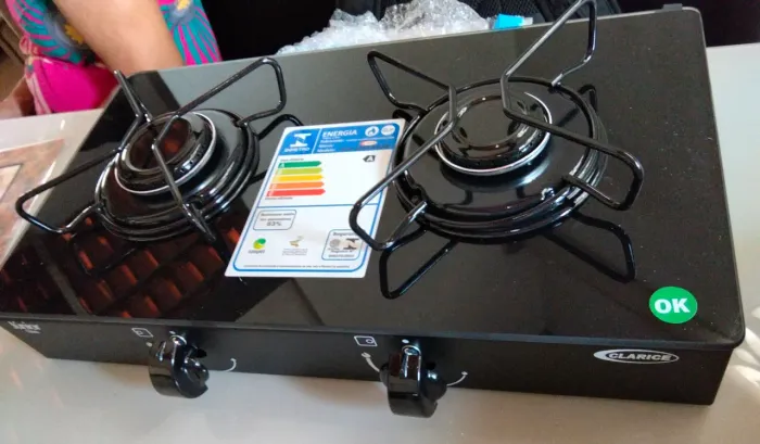 Fogão de Mesa Clarice 2 Bocas - Super Econômico (Selo A Inmetro) - Novo na Caixa