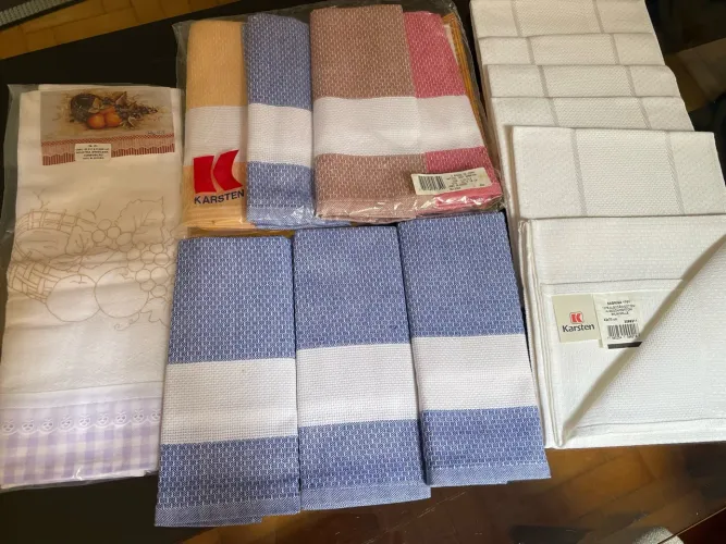 14 Panos de Copa Novos para Bordado/Artesanato - Karsten + Barrado para Pintura