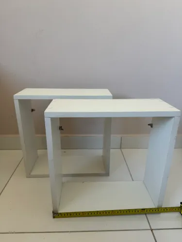 2 Nichos quadrados MDF branco 37x37cm prateleira parede decorativo (60,00)