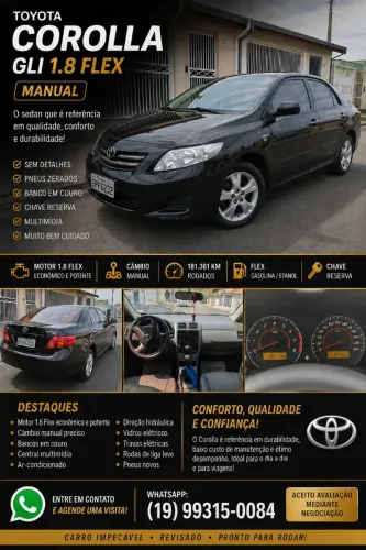 Toyota Corolla GLI 1.8 Flex 16V Mec. 2011