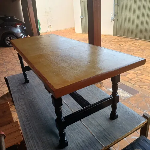 Banco artesanal 1,20 m comprimento 45cm envernizado
