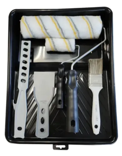 Rolos sem Respingo, Pincel e Espátula para Pintura de Parede Kit com 7 Peças - NOVO