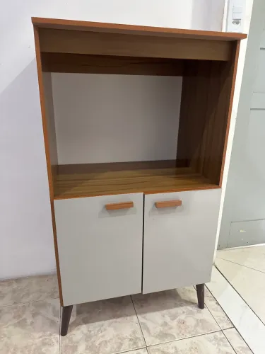 Armário Multiuso de Cozinha Para Micro-ondas e Forno - Retrô