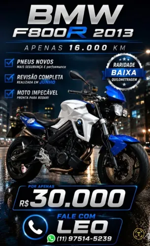 BMW F800R 2013/14 Unico Dono - Relíquia 