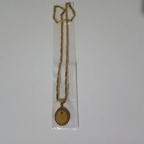 Colar com pingente em aço legítimo