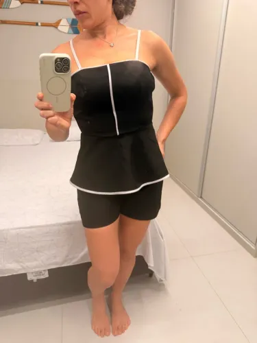 Conjunto de short e blusa alfaiataria