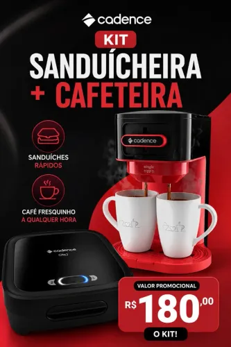 KIT SANDUICHEIRA E CAFETEIRA!