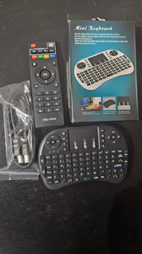 Controle e Mini Teclado Controle Sem Fio P/Tv Box Novo