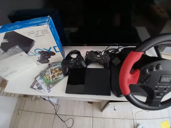 PLAYSTATION 2 ORIGINAL - DESBLOQUEADO | COMPLETO + VOLANTE