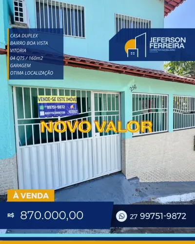 Casa 03 Qts Duplex em Bairro República - Vitória