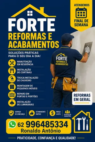 Especialista em pinturas, reformas e prestação de serviços 
