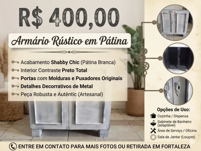 Armário de madeira rústico