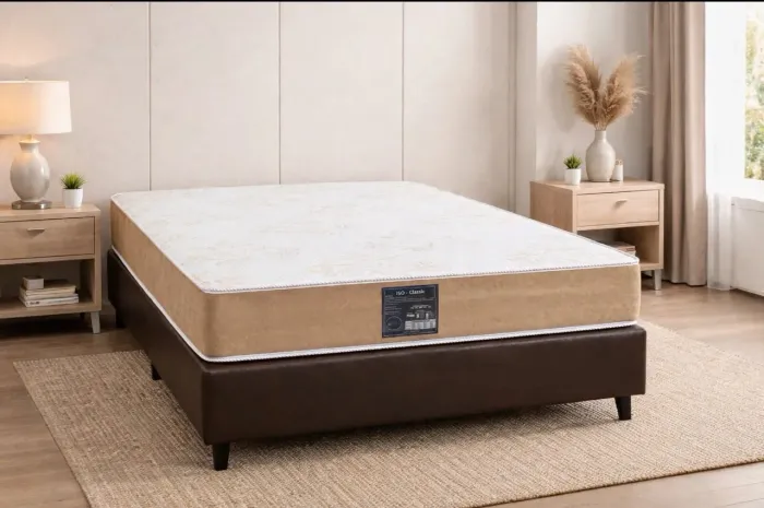 Cama box casal com colchão ISO CLASSIC 19CM - ORTOPÉDICO, ESPUMA D33 - pronta entrega