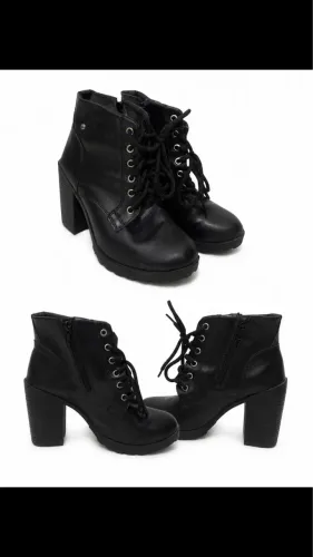 Coturno feminino preto 