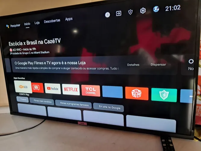 Tv 41" TCL smart tv controle de voz