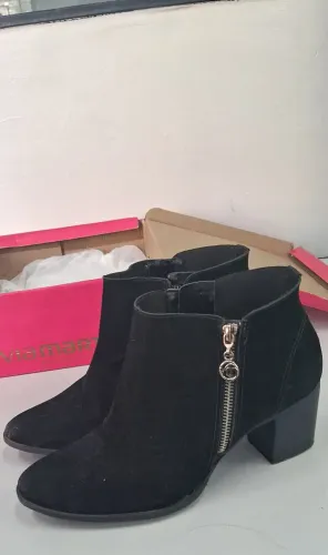 Bota cano curto feminina - camurça
