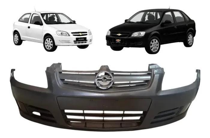 Parachoque Dianteiro Celta Prisma 2007 A 2012 Preto Liso