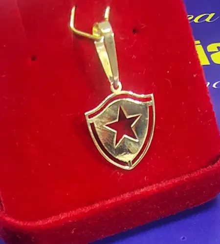 Pingente Botafogo Estrela de Campeão Do Mundo Ouro 18 Kilates Peso 1.50 Gramas 25 mm