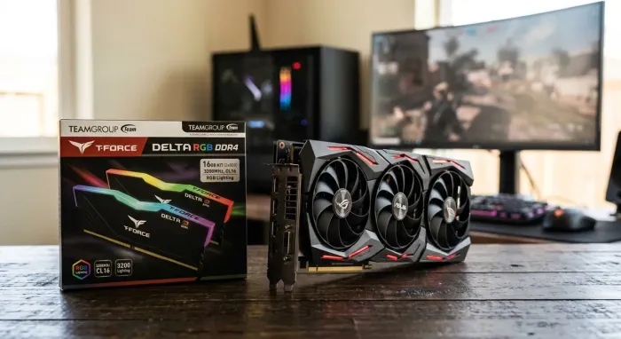 KIT PLACA DE VÍDEO + MEMÓRIA DDR4