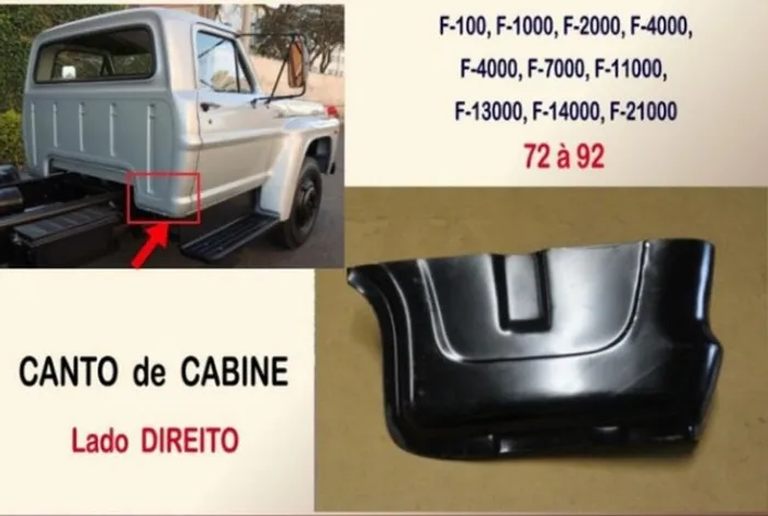 Canto Cabine F-100, F-1000 72 à 92 - Direito