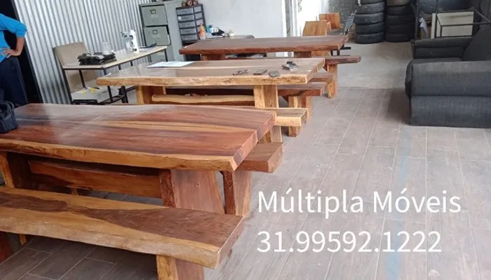 Mesa madeira maciça troco árvore direto fábrica - Rústica ou industrial moderno
