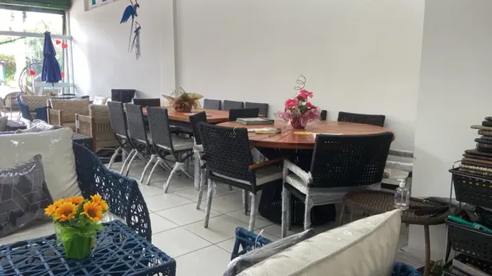 Conjunto mesa área externa e gourmet / fibra e corda náutica