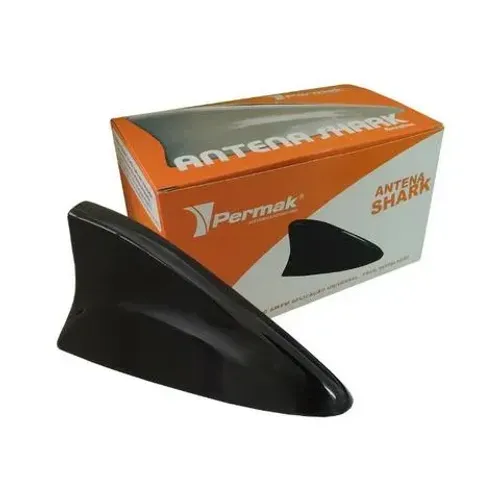 Antena Decorativa Tubarão Shark Preto Brilhante - Permak recepção AM/FM