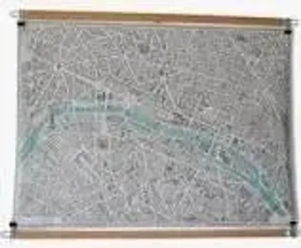 Quadro Plan du Centre de Paris a voi D'oiseau - C70cm x L99cm x A4cm
