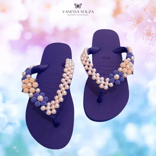 Havaianas Personalizadas com Pedrarias - Azul