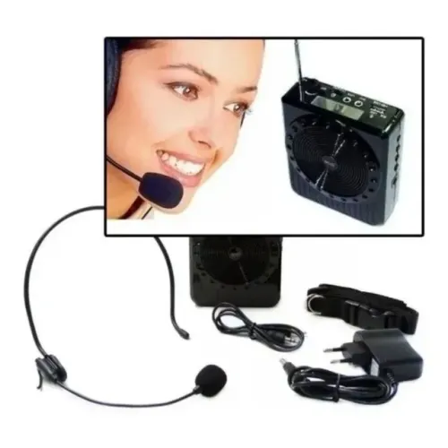 Megafone Amplificador Voz Microfone Professor MP3 Fone Aula Palestra WPP:43. *