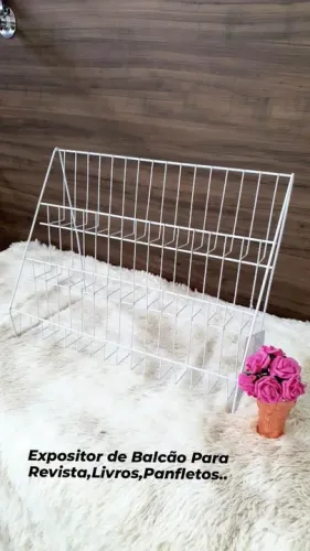 Expositor de revista para balcão - branco