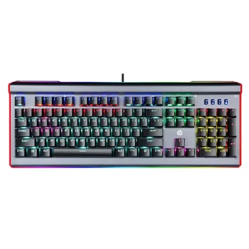 Teclado Gamer Mecânico HP GK520 Led RGB Switch Blue - WZetta