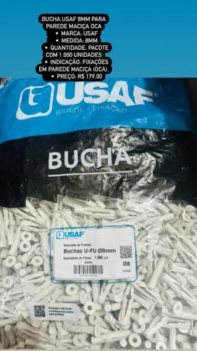 Bucha para parede Usaf 8mm