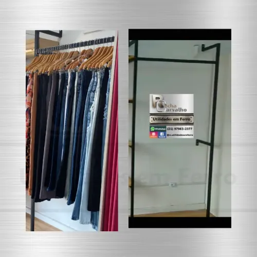 Arara de Parede Metalon Simples. Ideal para Loja. Sob Encomenda.