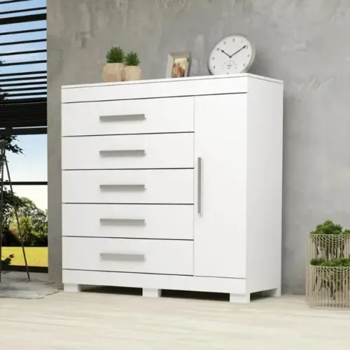 Cômoda ACP Rayane com 5 Gavetas e Sapateira - Puxadores ergonômicos mdf novo