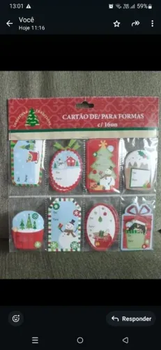 16 cartões De/Para de Natal novos