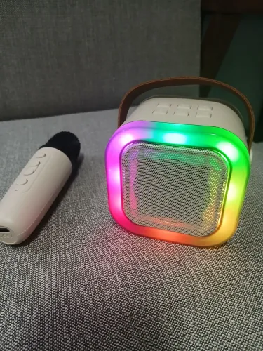 Caixa de Som Bluetooth com Microfone e Luzes RGB