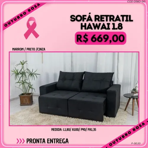Sofá retrátil Hawaí 1,80 na promoção