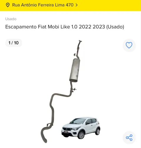 Escapamento Fiat Mobi Like 1.0 2022/2023